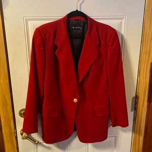 Ann Ferriday Scarlet Blazer with Gold Button